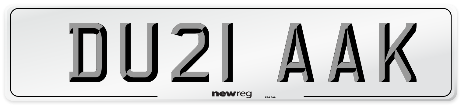 DU21 AAK Number Plate from New Reg